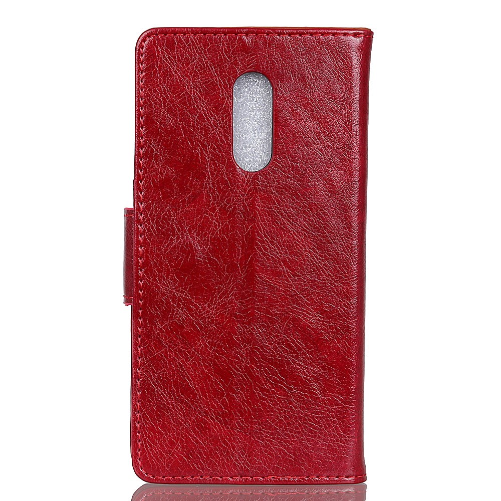 Split Leder Brieftasche Mobile Stand Shell Für Xiaomi Redmi 8 - Rot