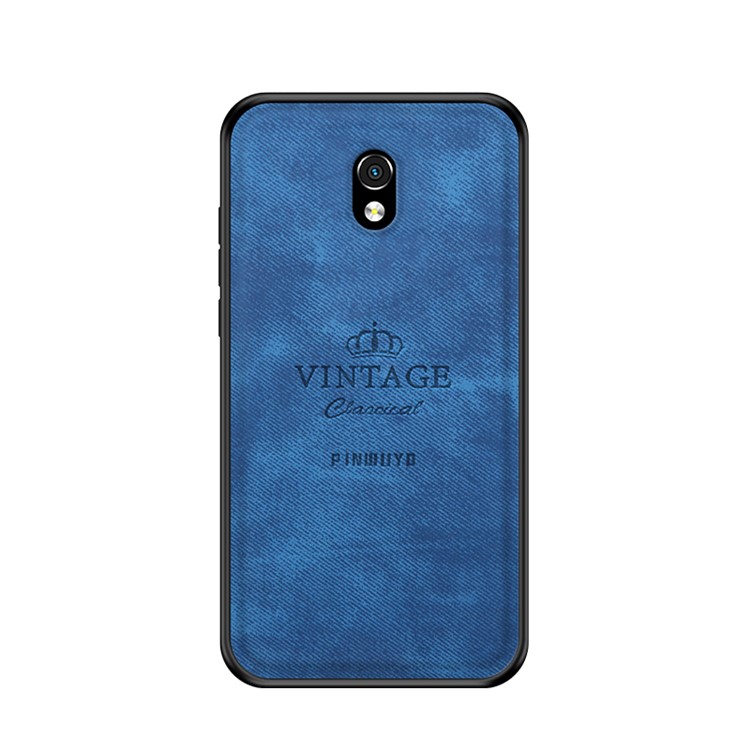 PINWUYO Honorable Series PC + TPU + Leather Hybrid Cell Phone Shell for Xiaomi Redmi 8A - Blue-1
