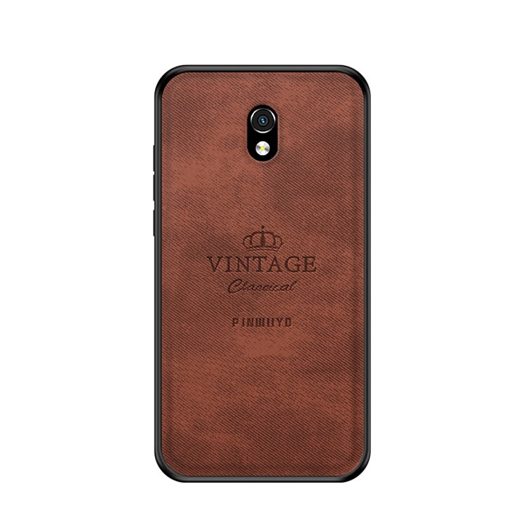 PINWUYO Honorable Series PC + TPU + Leather Hybrid Cell Phone Shell for Xiaomi Redmi 8A - Brown-1
