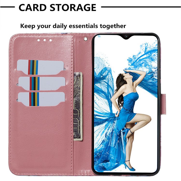 Pattern Printing Glitter Sequins Leather Wallet Phone Case for Xiaomi Redmi Note 8 Pro - Butterfly-6
