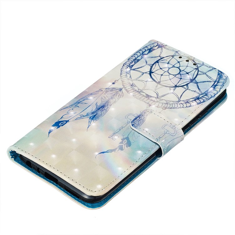 Pattern Printing PU Leather Wallet Case with Strap for Xiaomi Redmi Note 8 - Grey Dream Catcher-5