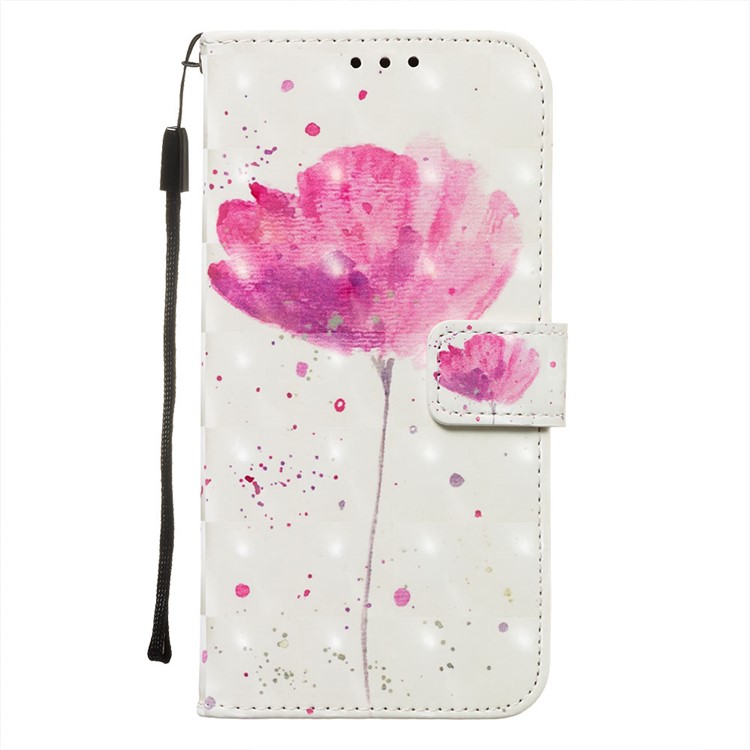 Pattern Printing PU Leather Wallet Case with Strap for Xiaomi Redmi Note 8 - Flower-2