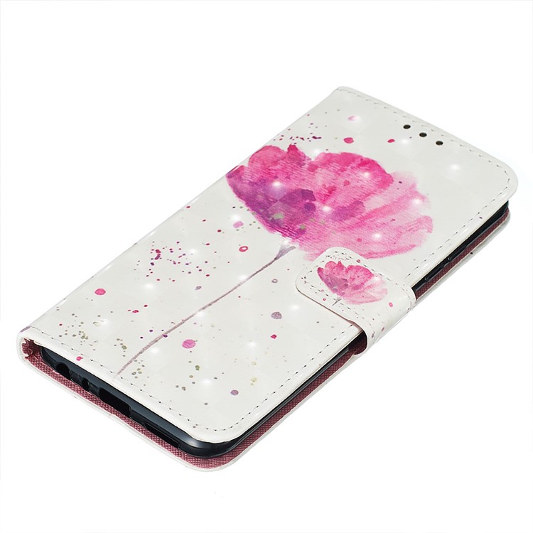 Pattern Printing PU Leather Wallet Case with Strap for Xiaomi Redmi Note 8 - Flower-5