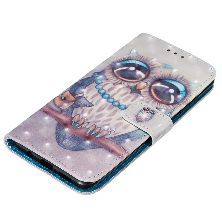 Pattern Printing PU Leather Wallet Phone Case with Strap for Xiaomi Redmi Note 8 Pro - Owl-4