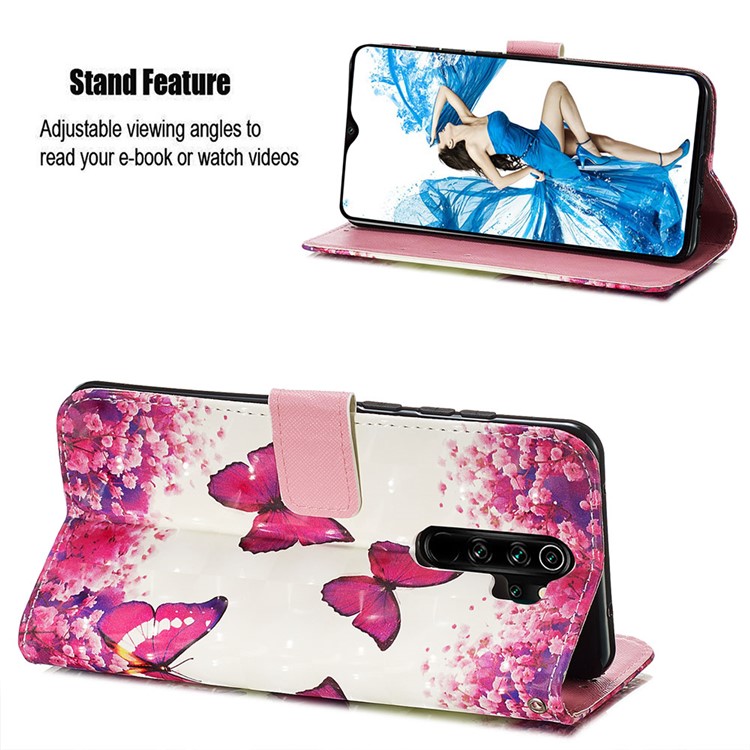 Pattern Printing PU Leather Wallet Phone Case with Strap for Xiaomi Redmi Note 8 Pro - Butterflies-5