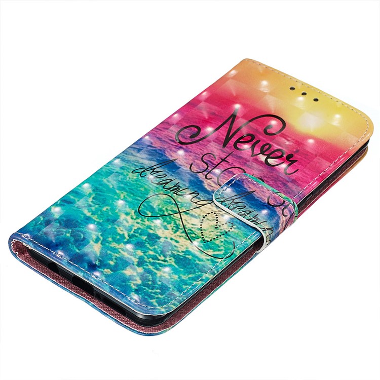 Pattern Printing PU Leather Wallet Phone Case with Strap for Xiaomi Redmi Note 8 Pro - Never Stop Dreaming-4