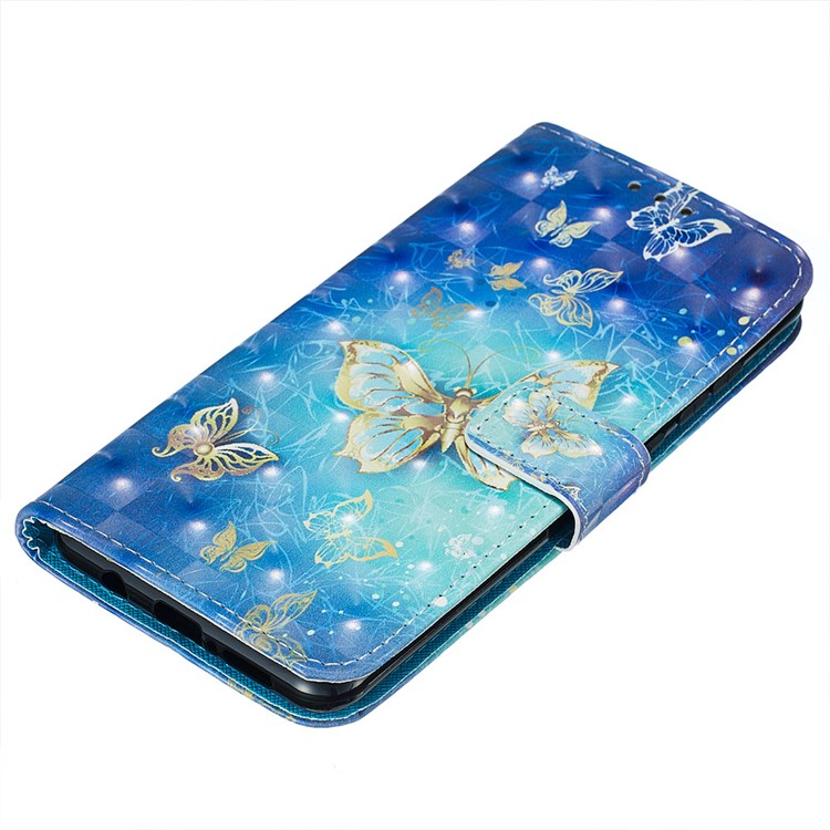 Pattern Printing PU Leather Wallet Phone Case with Strap for Xiaomi Redmi Note 8 Pro - Gold Butterflies-4