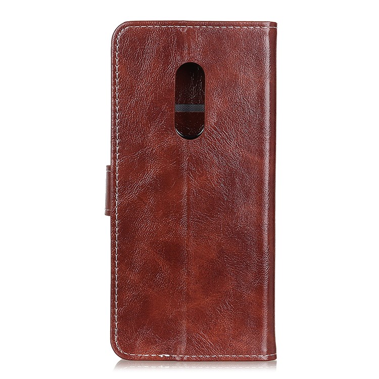 Crazy Horse Skin Leather Wallet Stand Shell Case for Xiaomi Redmi 8 - Coffee-3