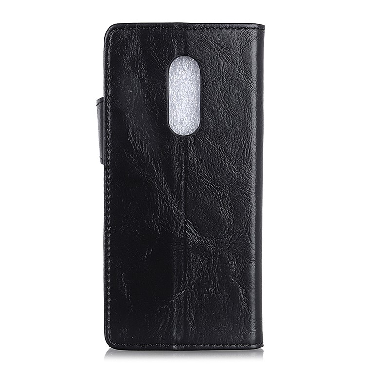 S Shape Crazy Horse Leather Stand Wallet Phone Shell for Xiaomi Redmi 8 - Black-3