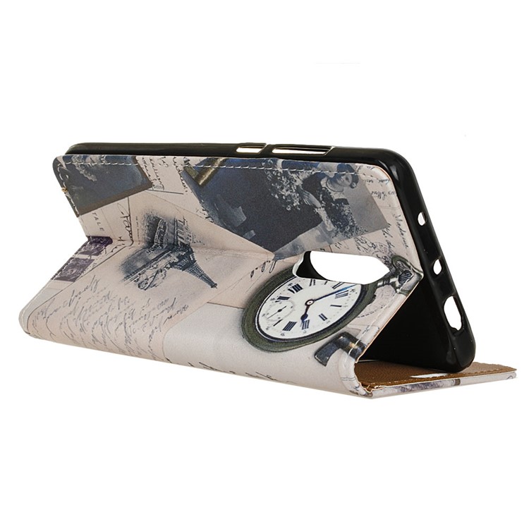 Printing Leather Wallet Shell Case for Xiaomi Redmi 8 - Eiffel Tower and Letters-3