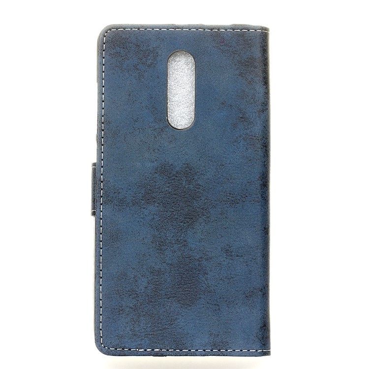 Vintage Style Leather Wallet Phone Case for Xiaomi Redmi 8 - Blue-3