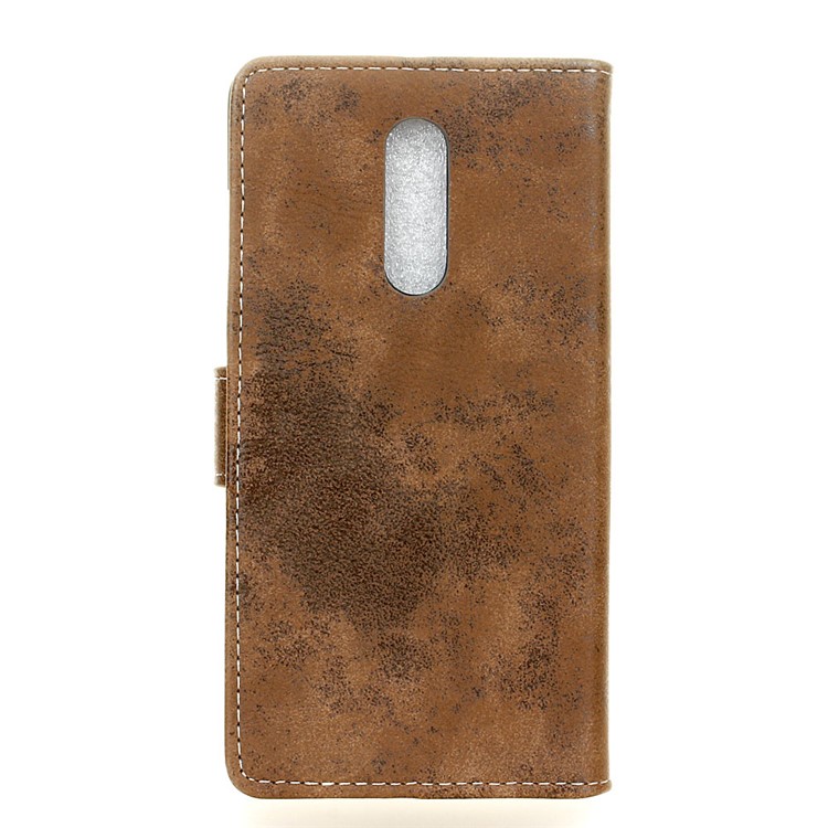Vintage Style Leather Wallet Phone Case for Xiaomi Redmi 8 - Brown-9