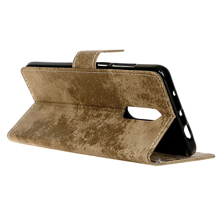 Vintage Style Leather Wallet Phone Case for Xiaomi Redmi 8 - Khaki-11