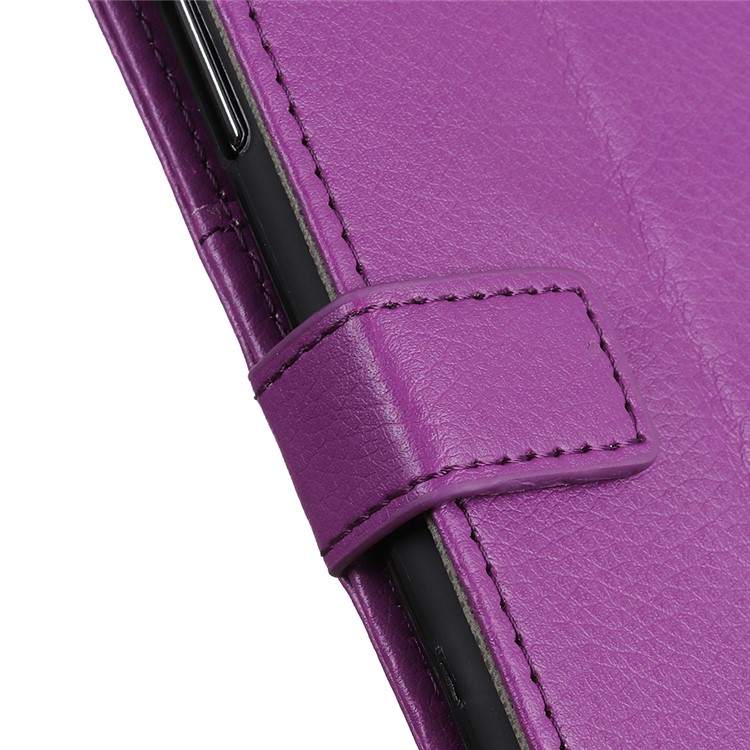 Litchi Skin Leather Wallet Phone Case for Xiaomi Redmi 8 - Purple-3