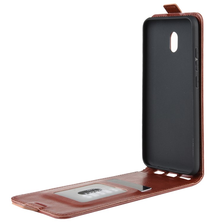 Crazy Horse Vertical Flip Leather Phone Cover with Card Slot for Xiaomi Redmi 8A - Brown-4