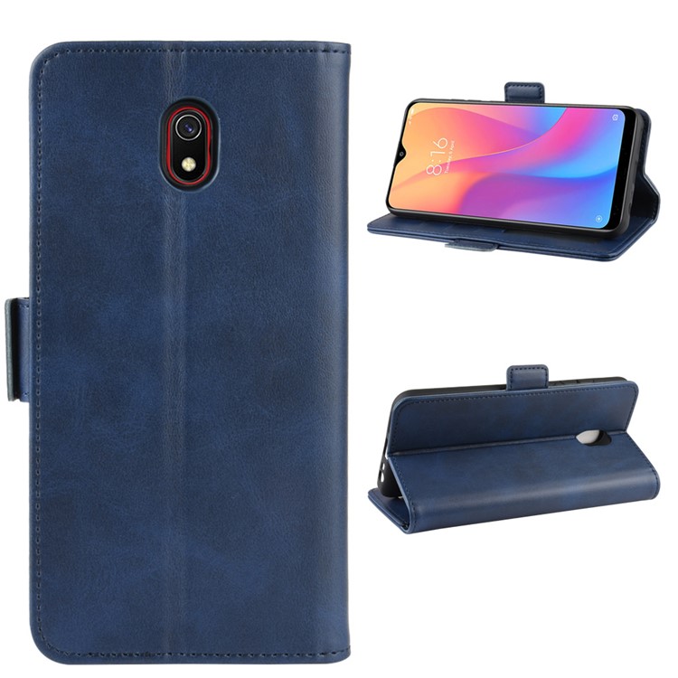 Magnet Adsorption Leather Wallet Phone Stand Case for Xiaomi Redmi 8A - Blue-2