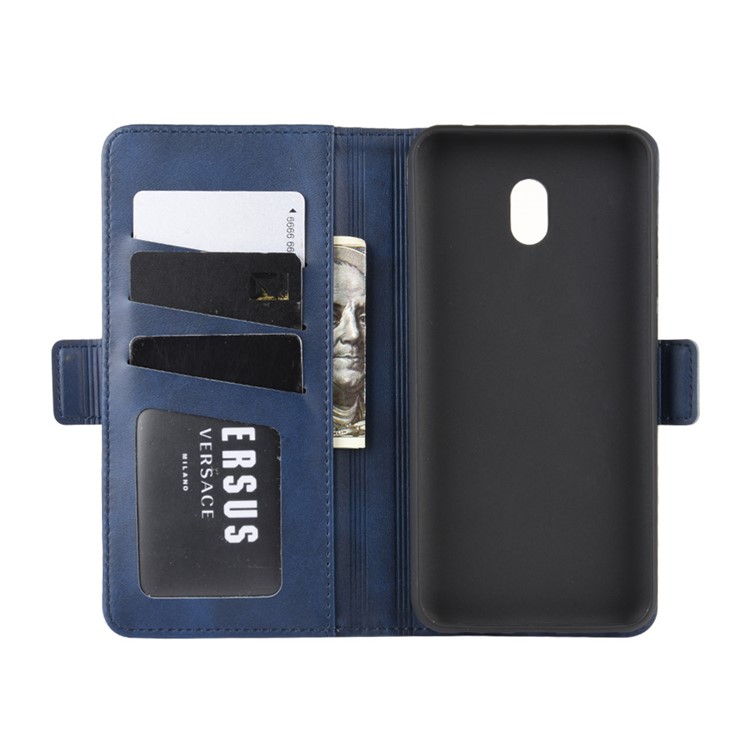Magnet Adsorption Leather Wallet Phone Stand Case for Xiaomi Redmi 8A - Blue-4