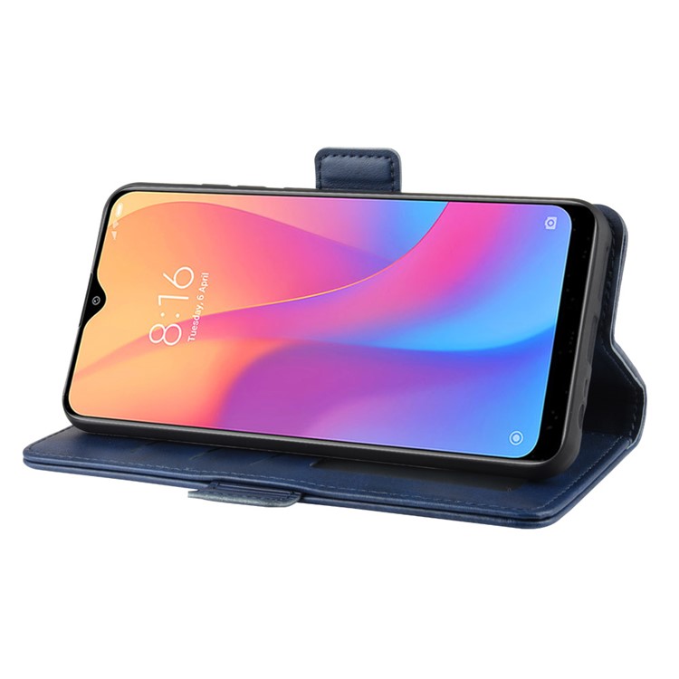 Magnet Adsorption Leather Wallet Phone Stand Case for Xiaomi Redmi 8A - Blue-6