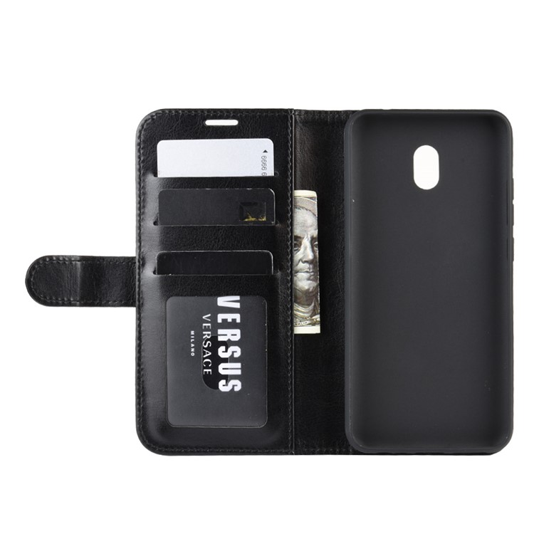Crazy Horse Wallet Leather Stand Case for Xiaomi Redmi 8A - Black-6
