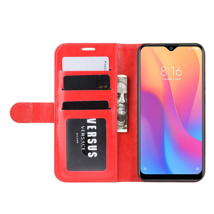 Crazy Horse Wallet Leather Stand Case for Xiaomi Redmi 8A - Red-7