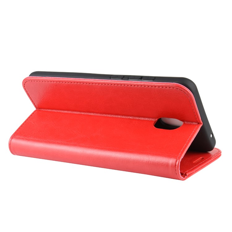 Crazy Horse Wallet Leather Stand Case for Xiaomi Redmi 8A - Red-8
