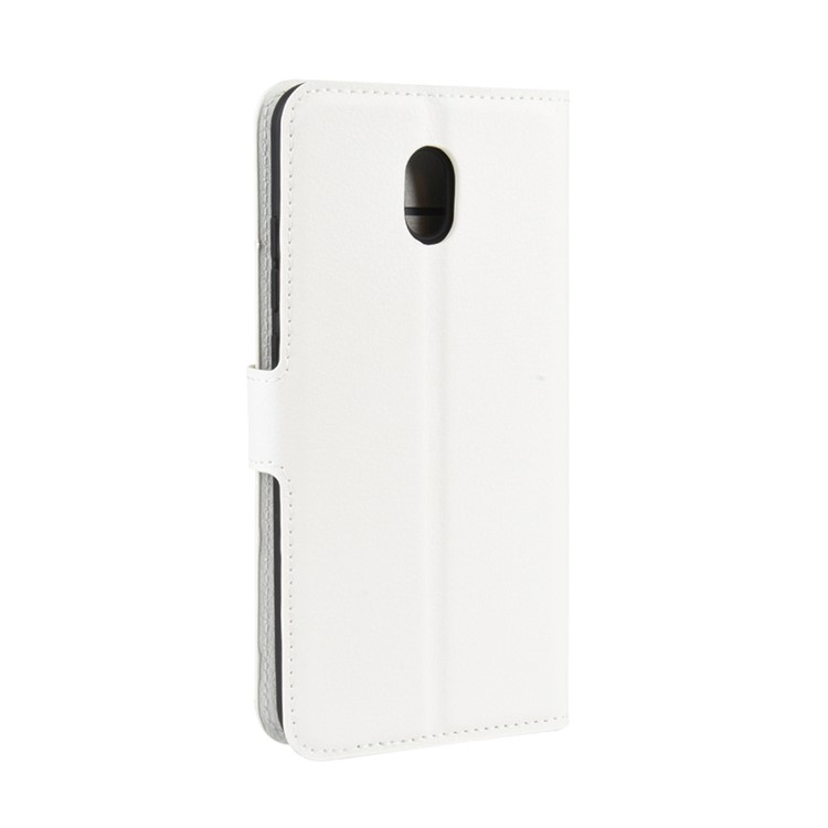 Litchi Skin Wallet Leather Stand Phone Mobile Casing Cover for Xiaomi Redmi 8A - White-3