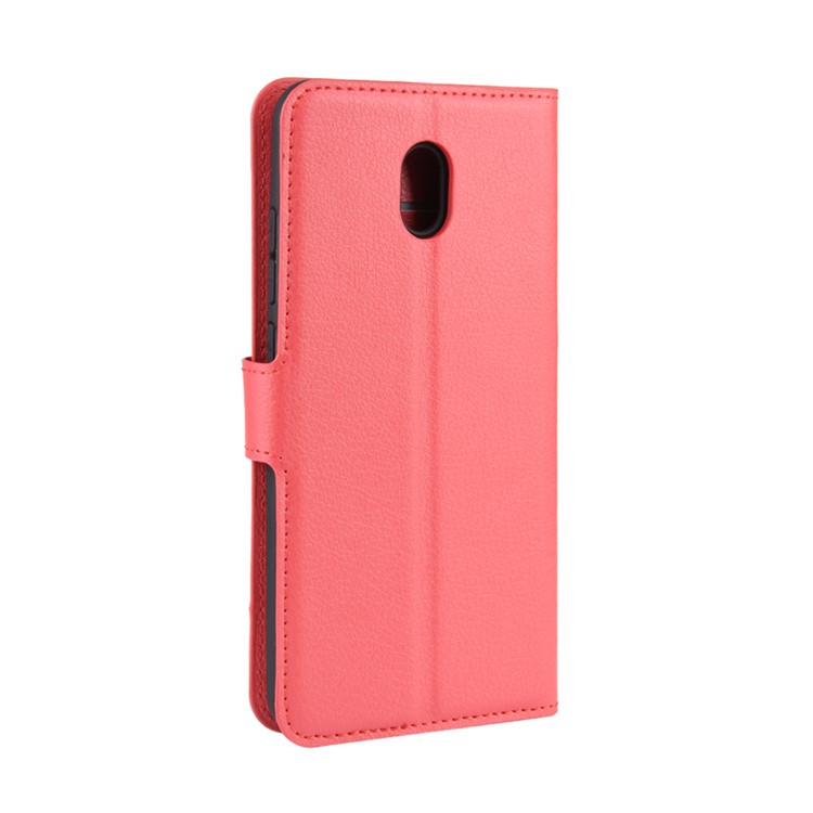 Litchi Skin Wallet Leather Stand Phone Mobile Casing Cover for Xiaomi Redmi 8A - Red-3