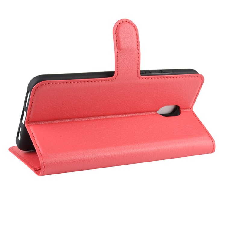 Litchi Skin Wallet Leather Stand Phone Mobile Casing Cover for Xiaomi Redmi 8A - Red-6