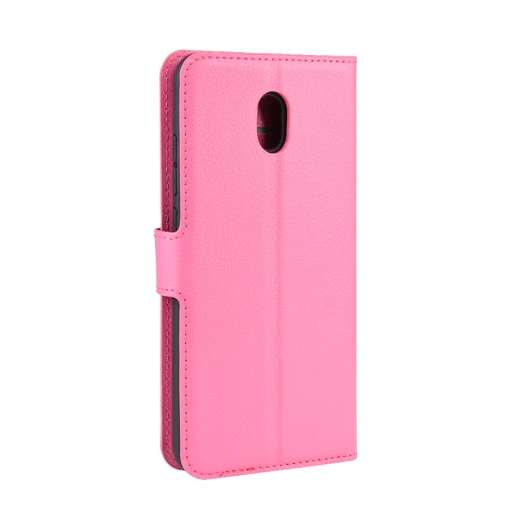 Litchi Skin Wallet Leather Stand Phone Mobile Casing Cover for Xiaomi Redmi 8A - Rose-3