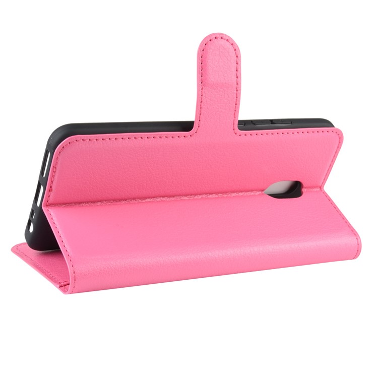Litchi Skin Wallet Leather Stand Phone Mobile Casing Cover for Xiaomi Redmi 8A - Rose-6