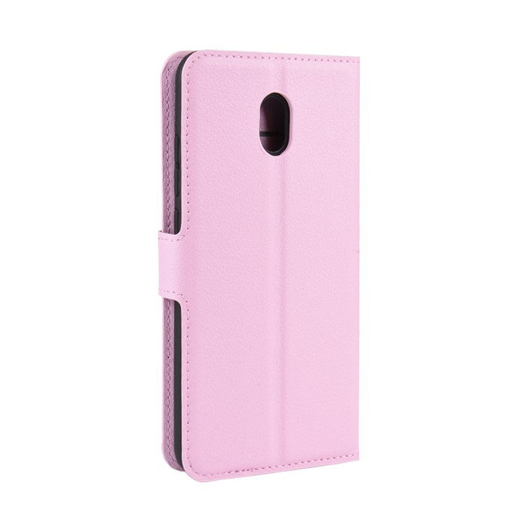 Litchi Skin Wallet en Cuir Stand Téléphone Couverture de Boîtier Mobile Pour Xiaomi Redmi 8a - Rose