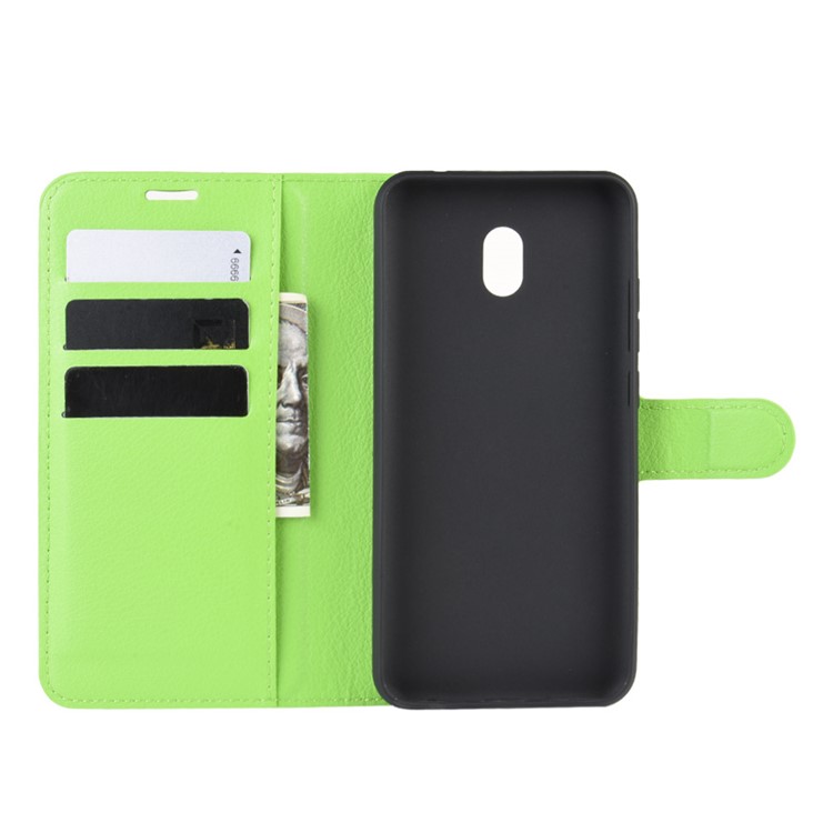 Litchi Skin Wallet Leather Stand Phone Mobile Casing Cover for Xiaomi Redmi 8A - Green-4