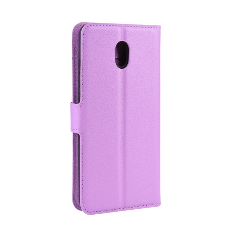Litchi Skin Wallet Leather Stand Phone Mobile Casing Cover for Xiaomi Redmi 8A - Purple-3