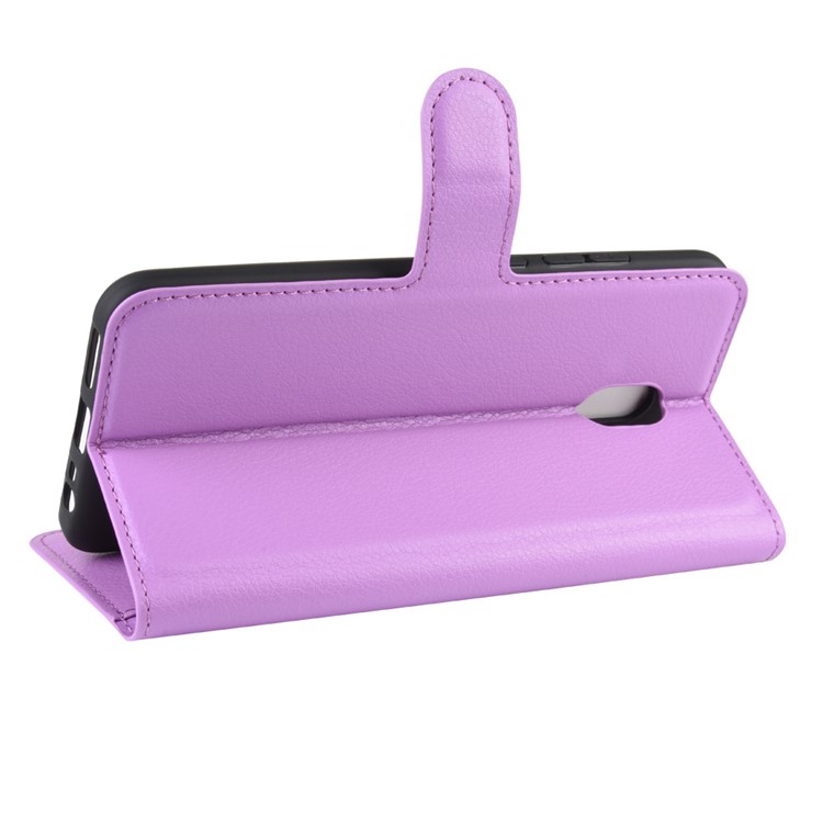 Litchi Skin Wallet Leather Stand Phone Mobile Casing Cover for Xiaomi Redmi 8A - Purple-6
