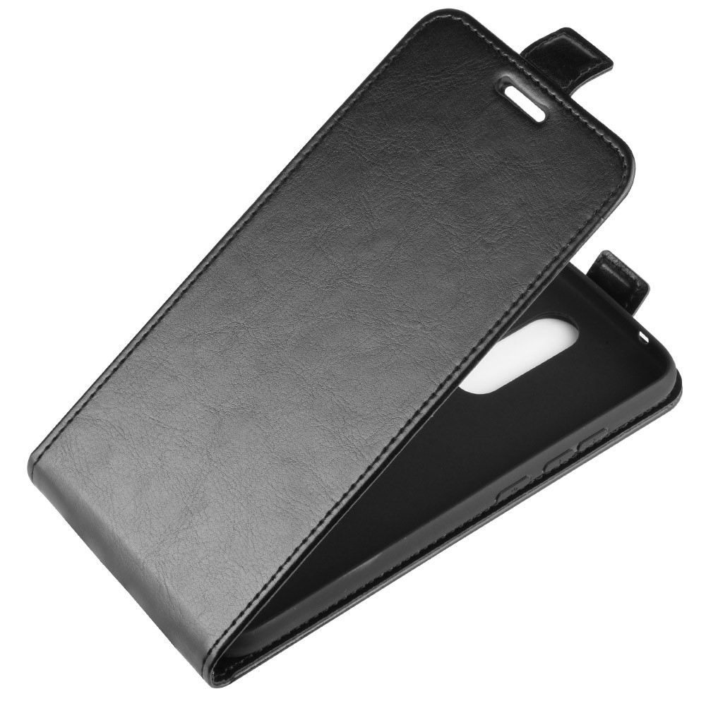 Funda Vertical de Cuero de Piel Loca Para el Caballo Para Xiaomi Redmi 8 - Negro