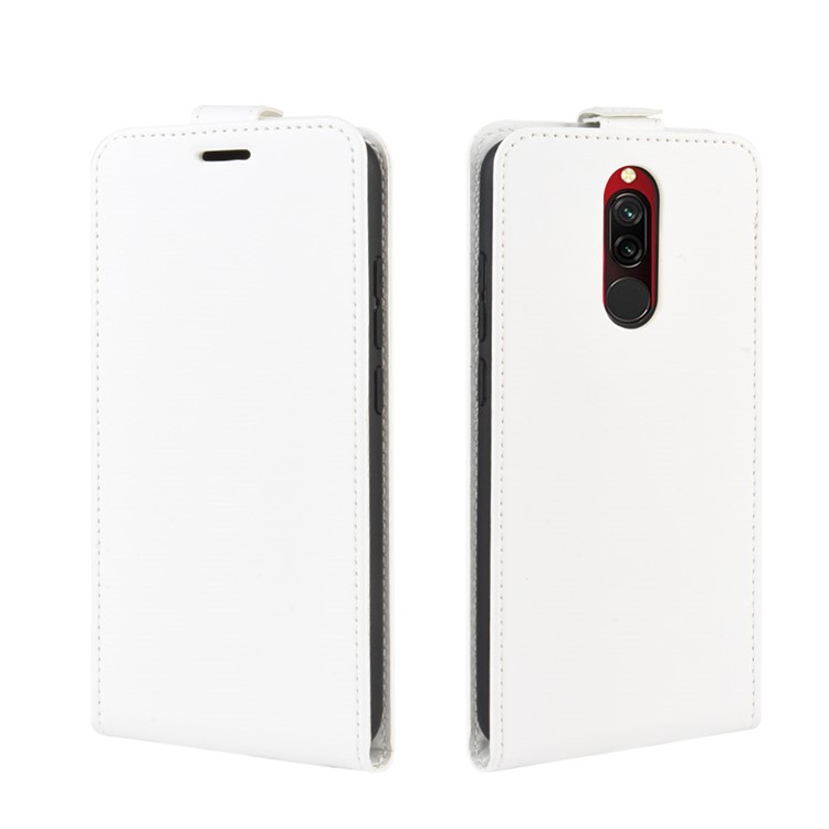 Crazy Horse Skin Leather Vertical Flip Case for Xiaomi Redmi 8 - White-2