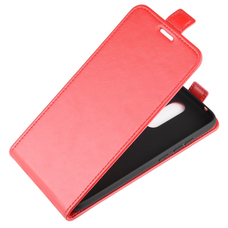 Crazy Horse Skin Leather Vertical Flip Case for Xiaomi Redmi 8 - Red-3
