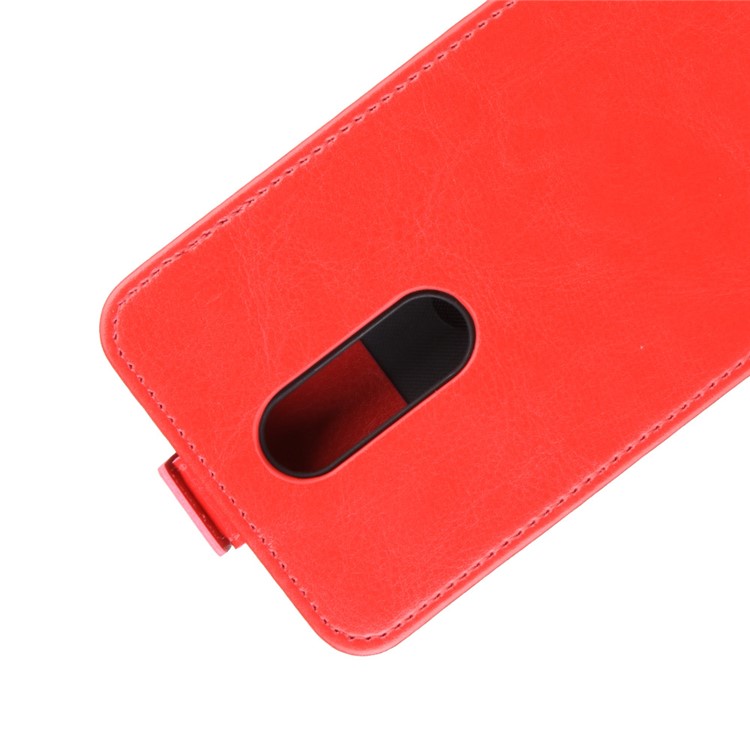 Crazy Horse Skin Leather Vertical Flip Case for Xiaomi Redmi 8 - Red-4