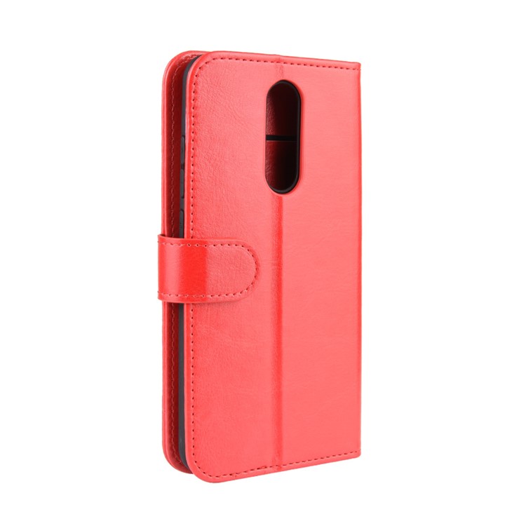 Crazy Horse Skin Wallet Leather Stand Case Shell for Xiaomi Redmi 8 - Red-4