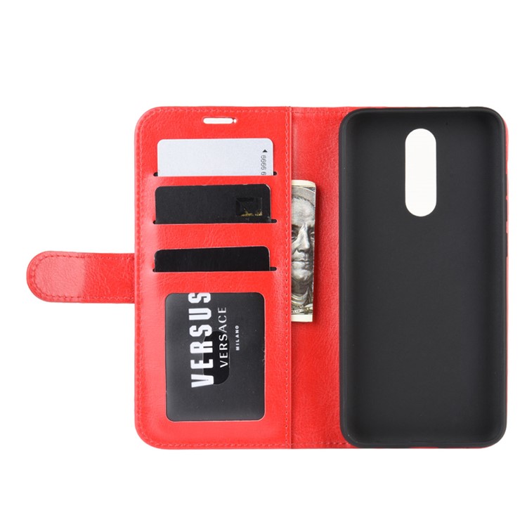 Crazy Horse Skin Wallet Leather Stand Case Shell for Xiaomi Redmi 8 - Red-6