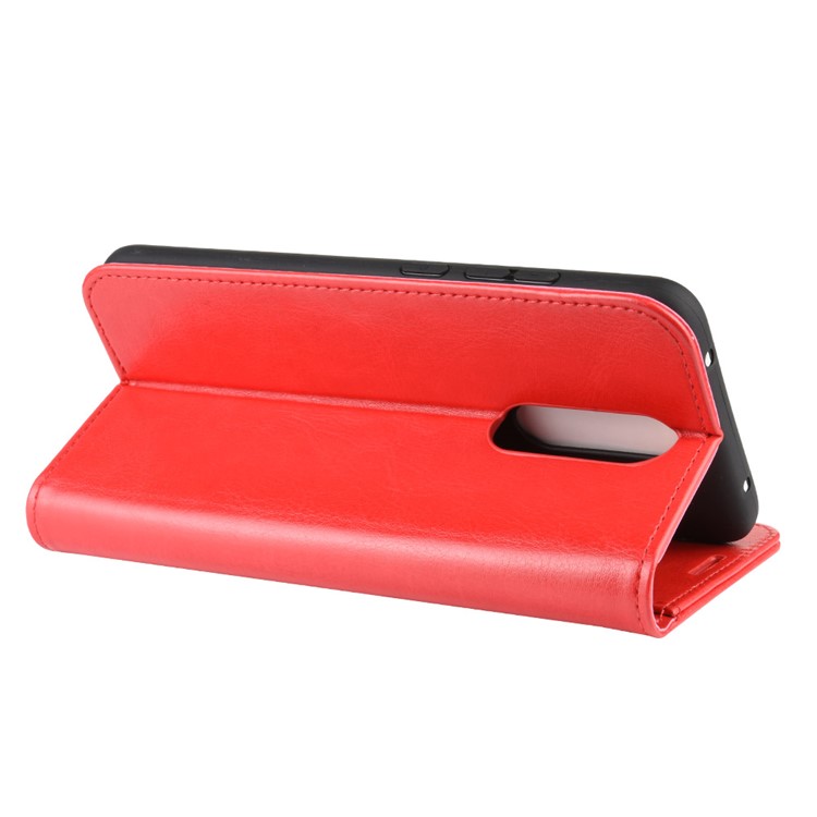 Crazy Horse Skin Wallet Leather Stand Case Shell for Xiaomi Redmi 8 - Red-8
