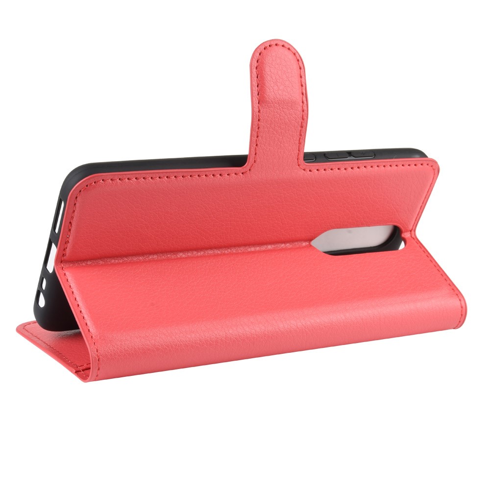 Litchi Skin Wallet Leather Cool Stand Case for Xiaomi Redmi 8 - Red-6
