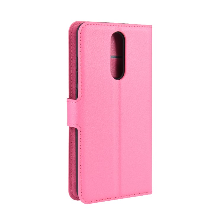 Litchi Skin Wallet Leather Cool Stand Case for Xiaomi Redmi 8 - Rose-3