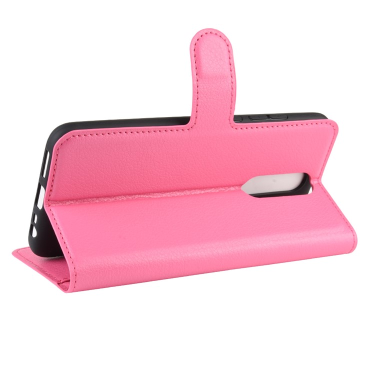 Litchi Skin Wallet Leather Cool Stand Case for Xiaomi Redmi 8 - Rose-6