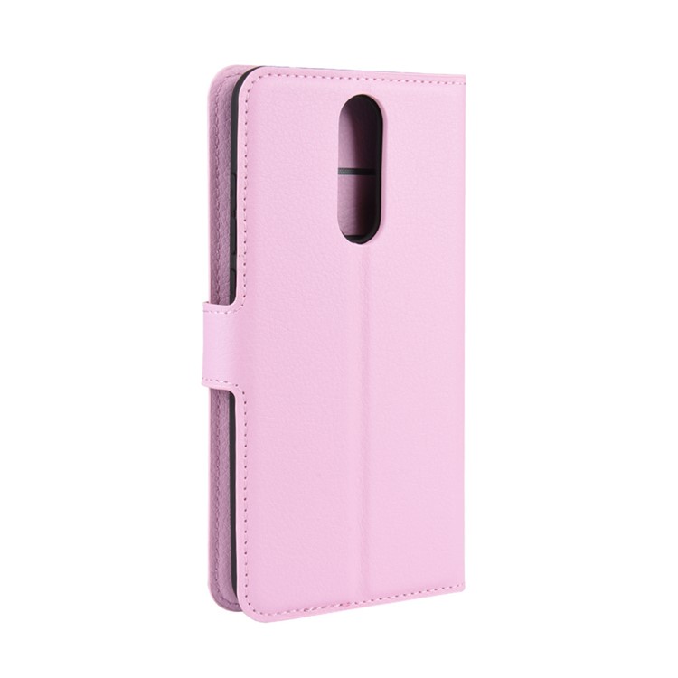 Litchi Skin Wallet Leather Cool Stand Case for Xiaomi Redmi 8 - Pink-3