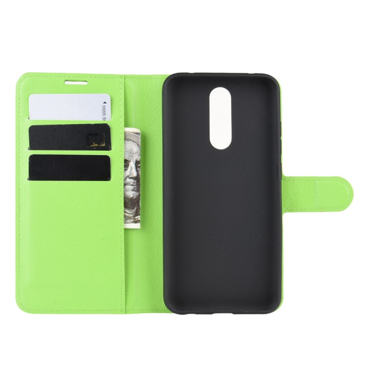 Litchi Skin Wallet Leather Cool Stand Case for Xiaomi Redmi 8 - Green-4