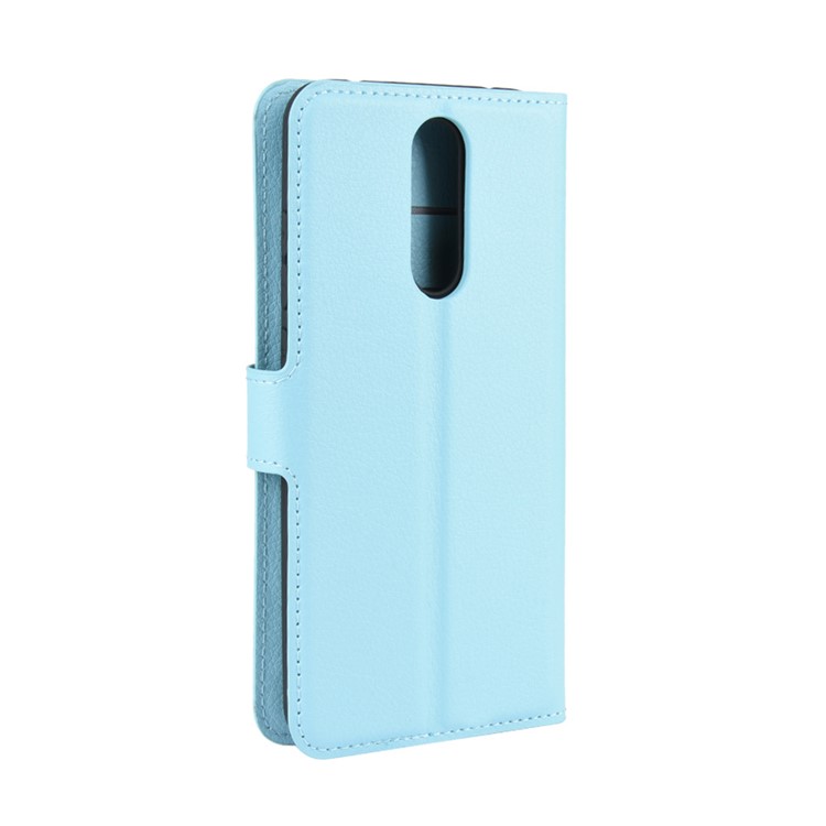 Litchi Skin Wallet Leather Cool Stand Case for Xiaomi Redmi 8 - Blue-3