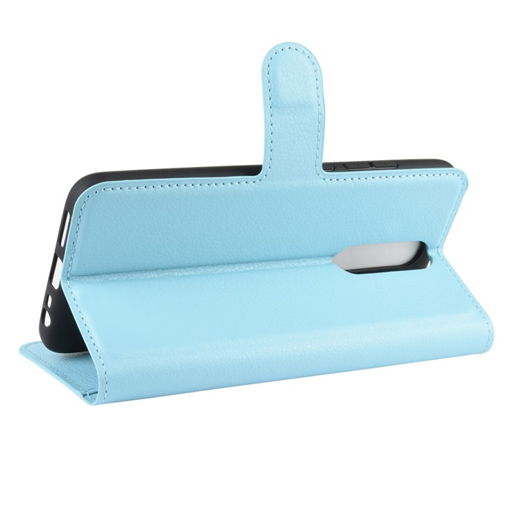 Litchi Skin Wallet Leather Cool Stand Case for Xiaomi Redmi 8 - Blue-6