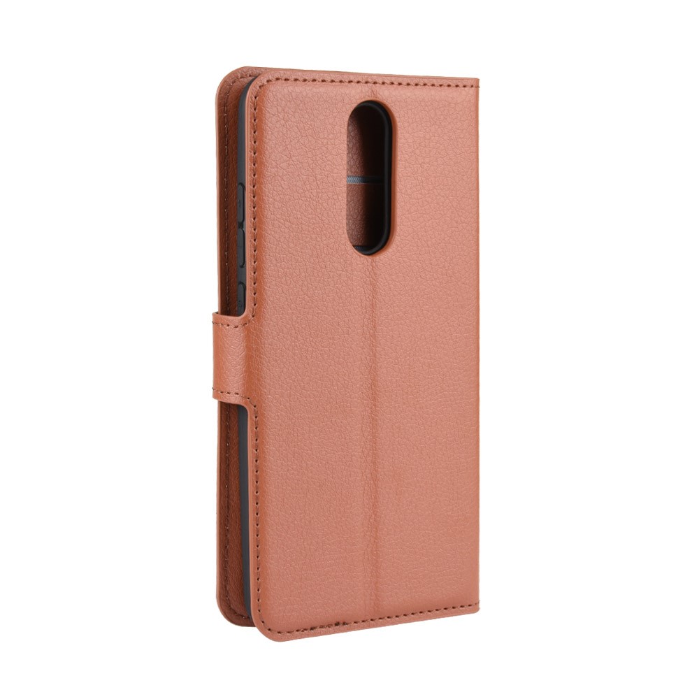 Litchi Skin Wallet Leather Cool Stand Case for Xiaomi Redmi 8 - Brown-3