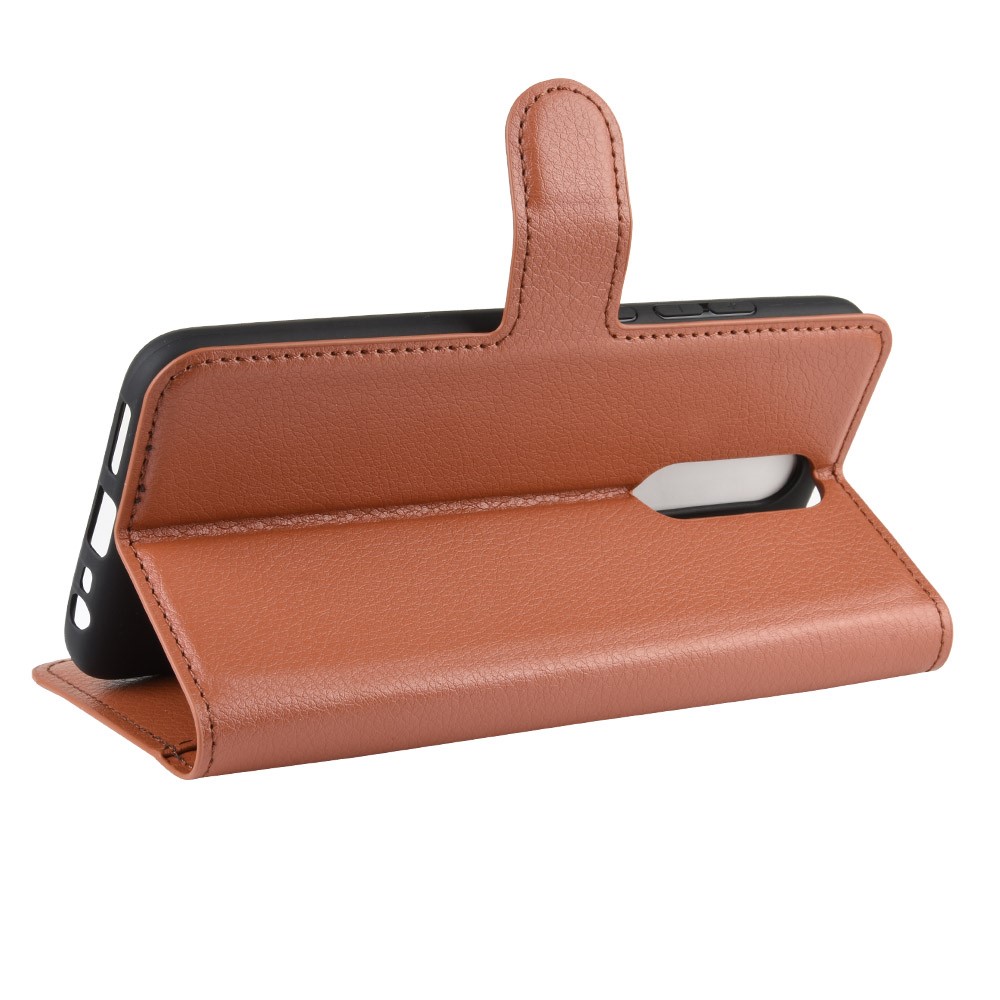 Litchi Skin Wallet Leather Cool Stand Case for Xiaomi Redmi 8 - Brown-6